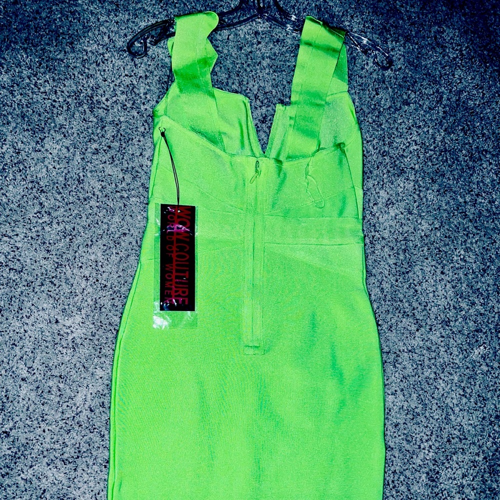 Wow couture bandage dress, lime neon S